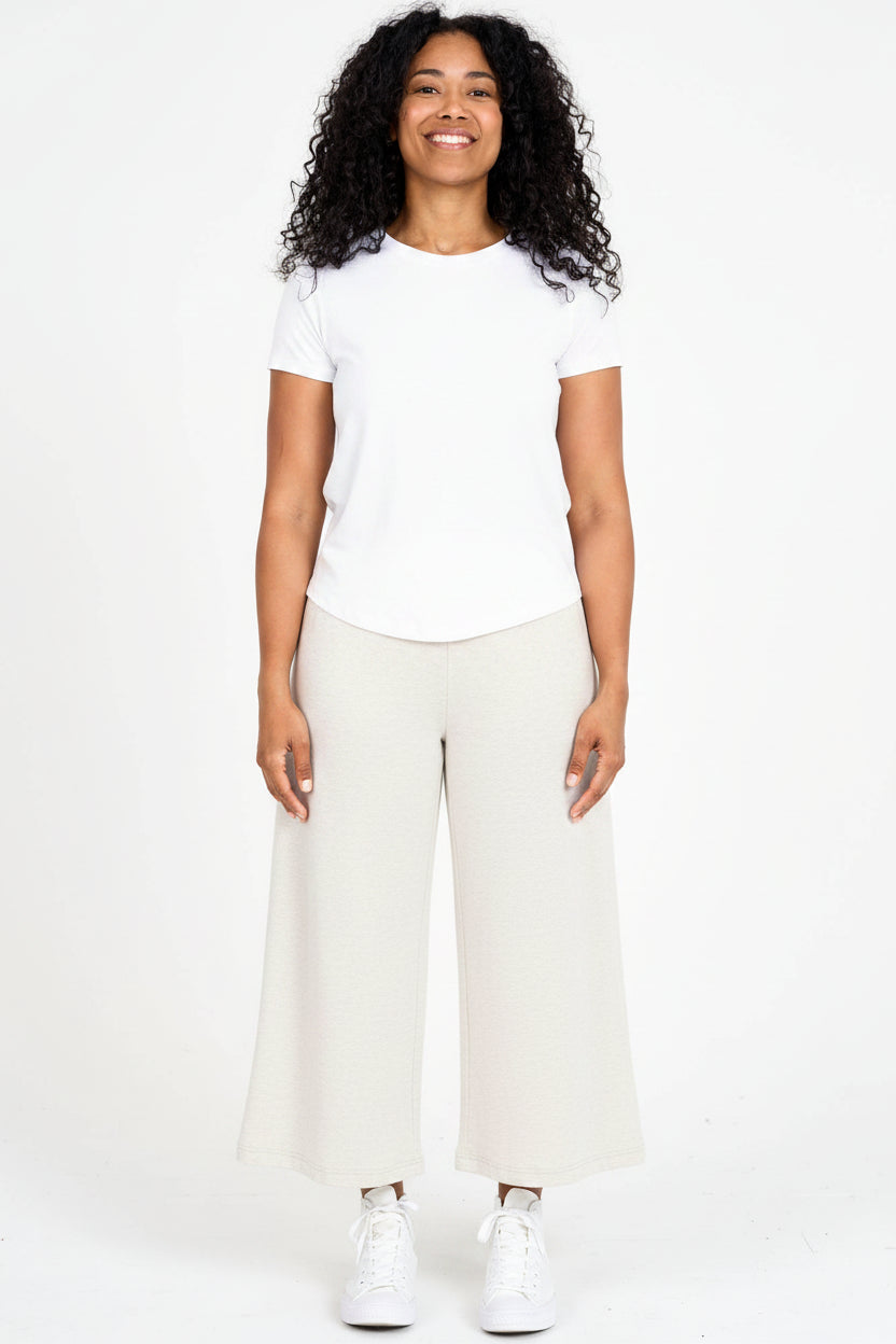 レディースウェア WS DOBBY SUCKER CROPPED PANTS The Colette Dobby Jacquard Crop Wide-Leg Pants by Maeve
