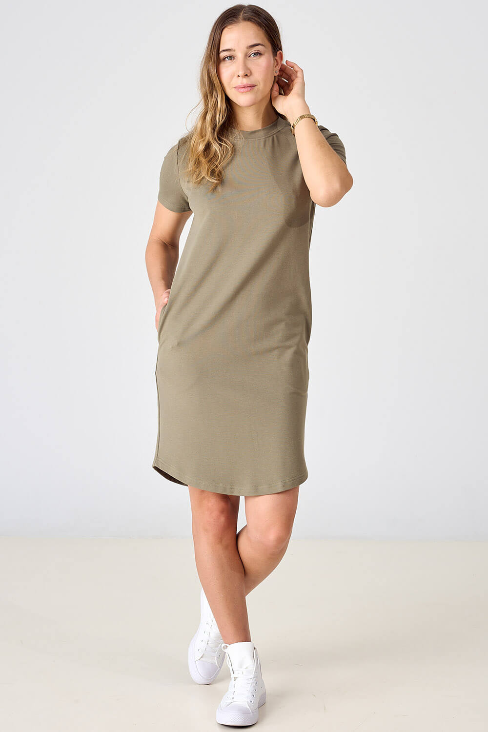 Long t shirt dress with pockets on sale